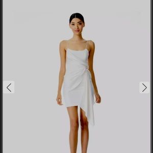 Alice + Olivia White Satin mini dress